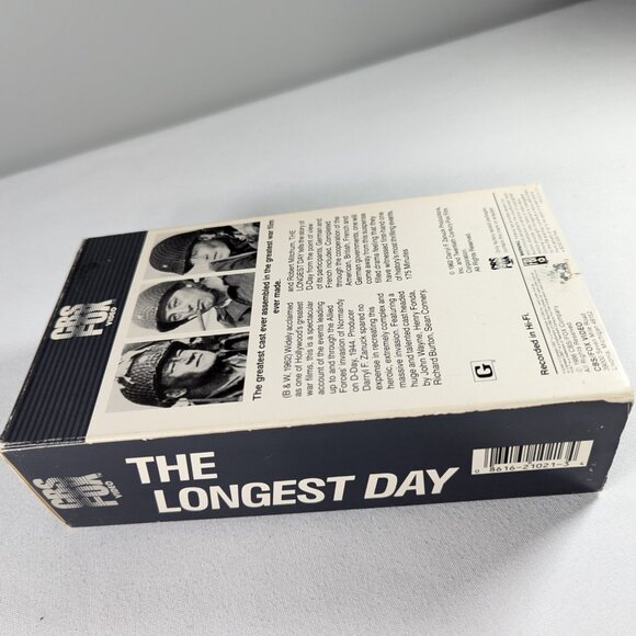 3/$15 THE LONGEST DAY Letterbox double VHS (1962 / 1986) B&W D-Day war film - Picture 2 of 4